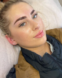 Professional Brow Lamination with hybrid dye on our client at our Gold Coast salon